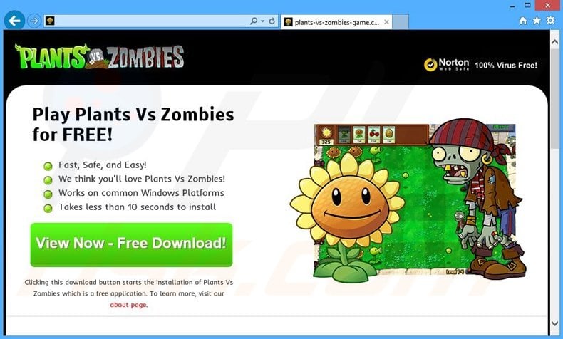 Plants Vs Zombies adware