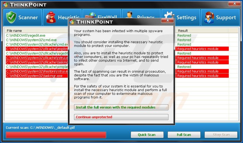 thinkpoint fake antivirus program