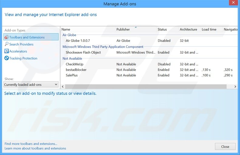 Removing Web Security Keeper ads from Internet Explorer step 2