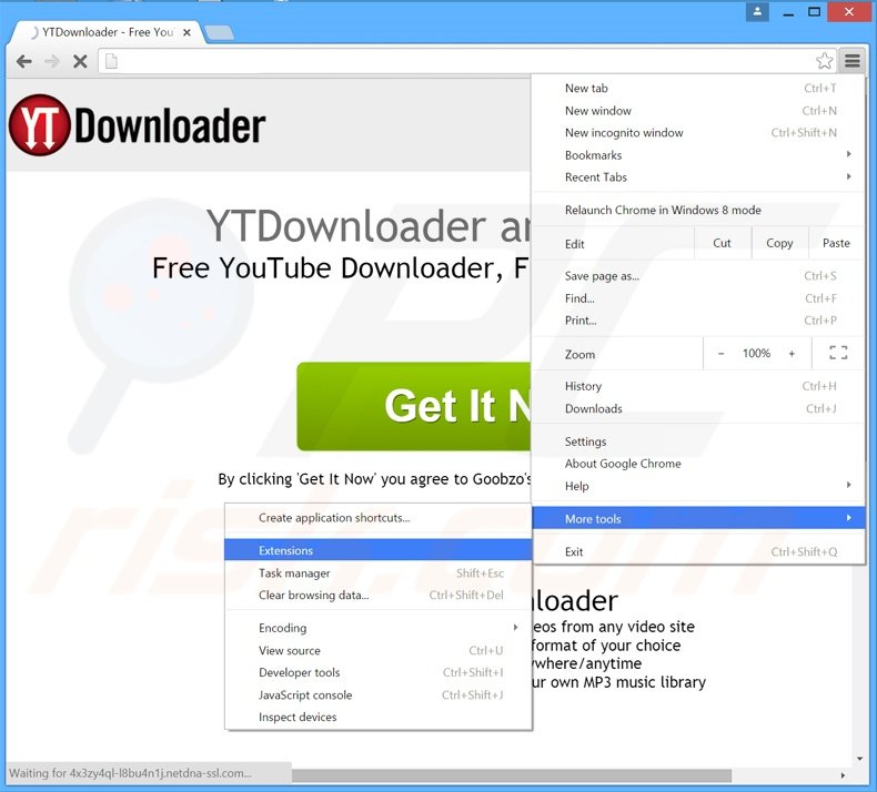 Removing YTDownloader  ads from Google Chrome step 1
