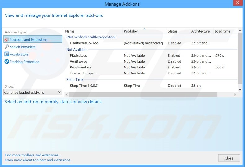 Removing EpsanDrive ads from Internet Explorer step 2
