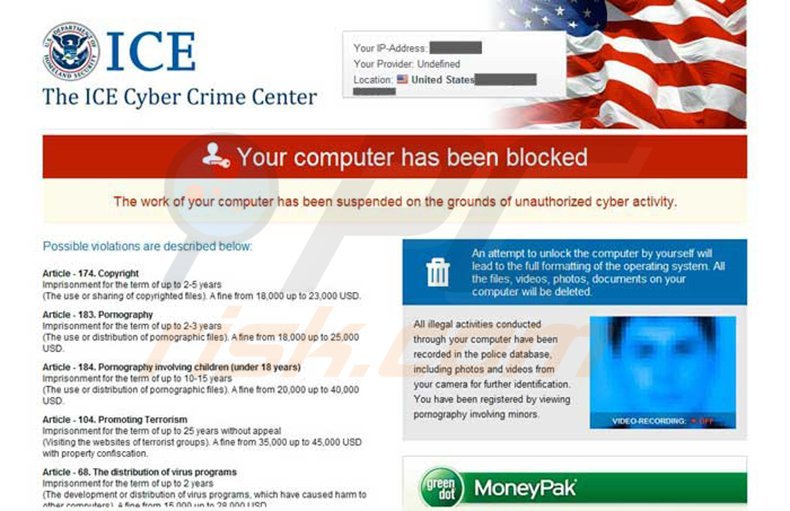FBI Cybercrime Division Virus - Your computer has been blocked