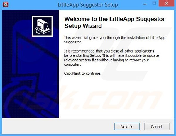 Installer used to distribute LittleApp Suggestor adware