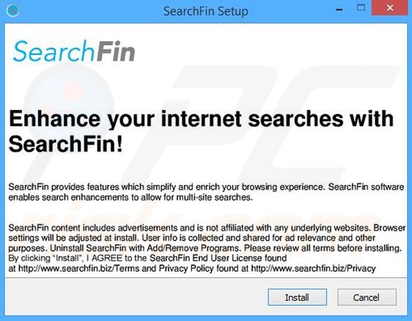 SearchFin adware installer