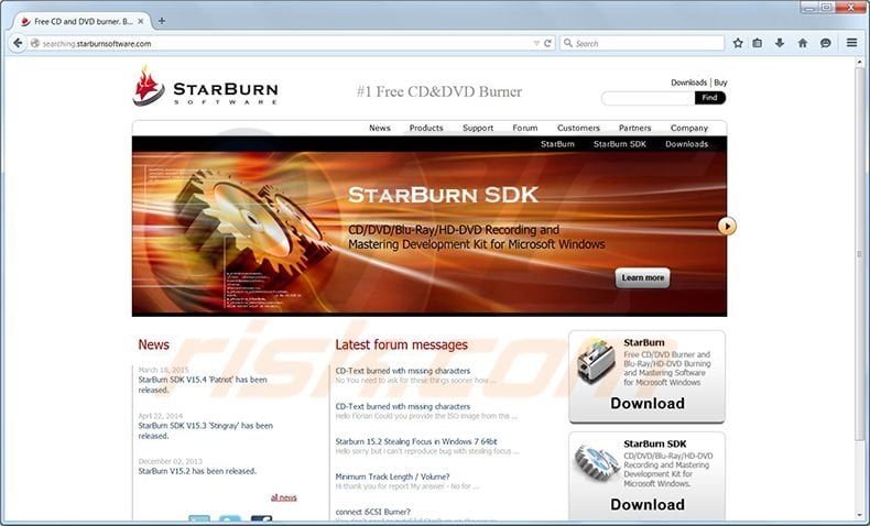Searching.starnburnsoftware.com redirect