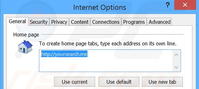 Removing yousearch.me from Internet Explorer homepage