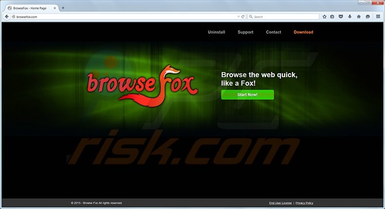 Browsefox virus homepage