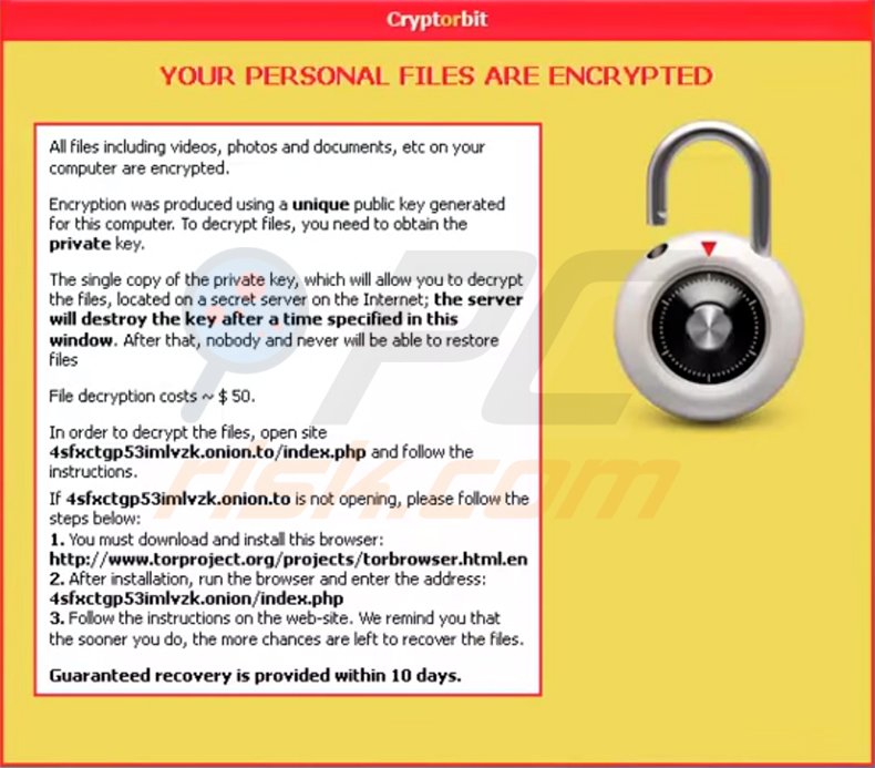 Cryptorbit ransomware virus