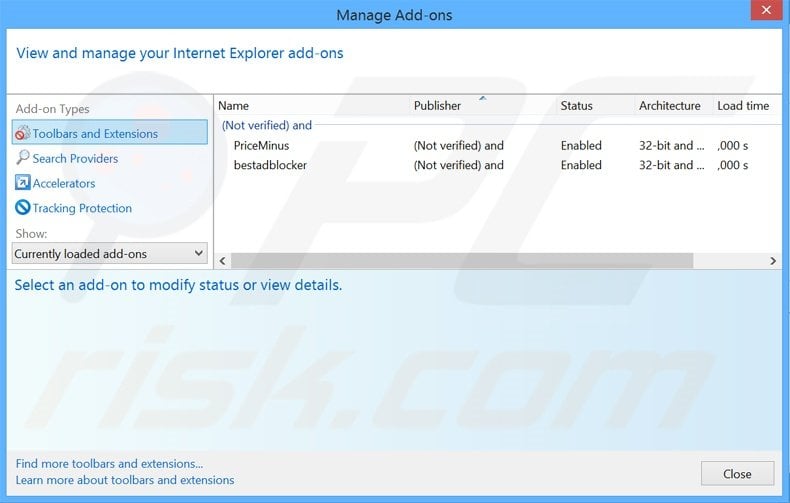 Removing DealDay ads from Internet Explorer step 2