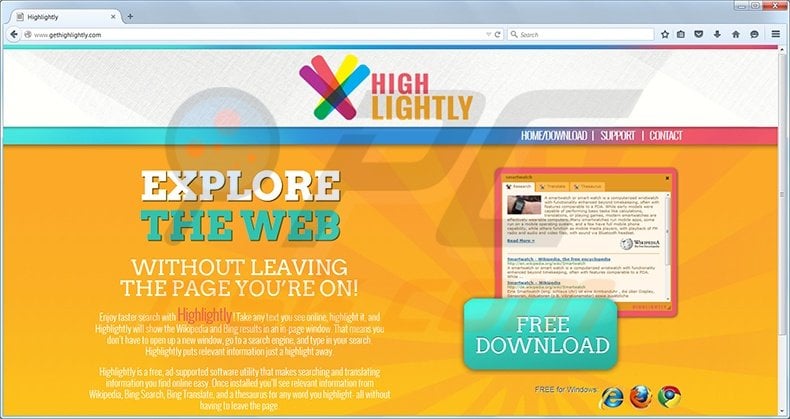 Highlightly virus homepage
