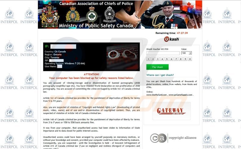 Ministry of Public Safety Canada scam