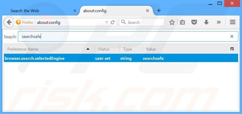 Removing searchsafe.com from Mozilla Firefox default search engine