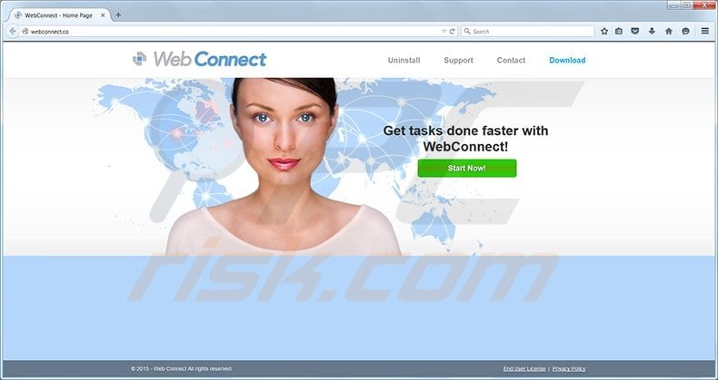Web Connect virus homepage