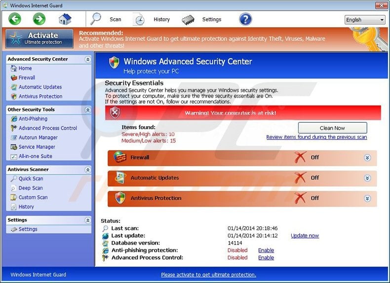 Windows Internet Guard