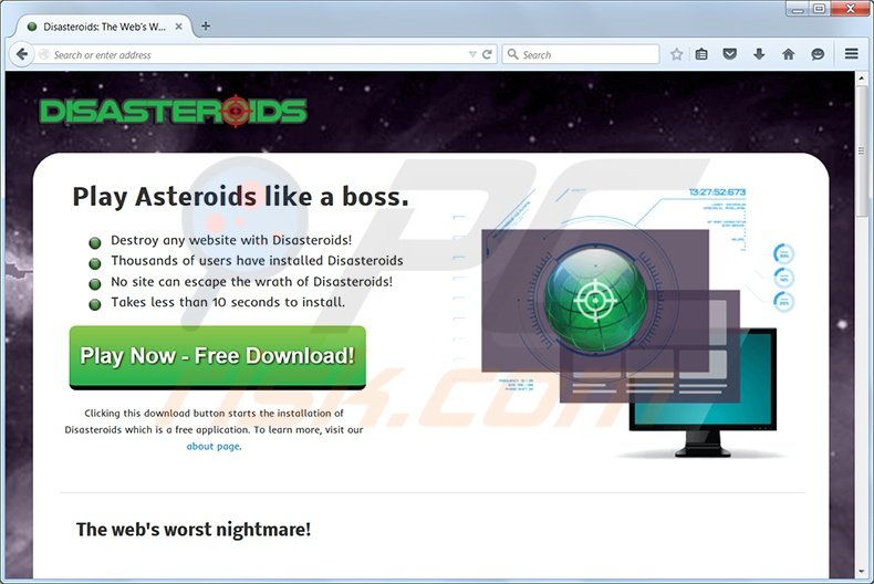 Disasteroids adware