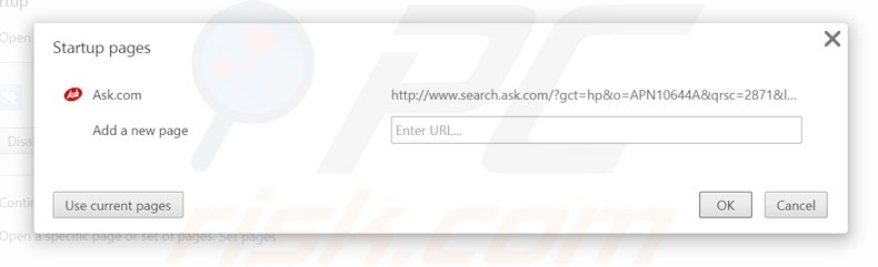 Removing search.ask.com from Google Chrome homepage