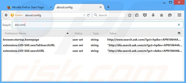 Removing search.ask.com from Mozilla Firefox default search engine