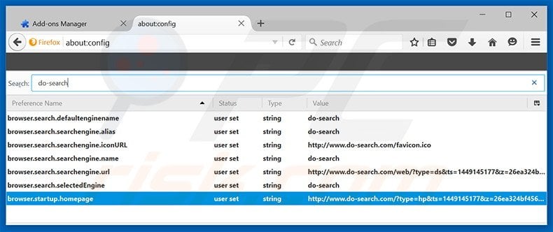 Removing do-search.com from Mozilla Firefox default search engine