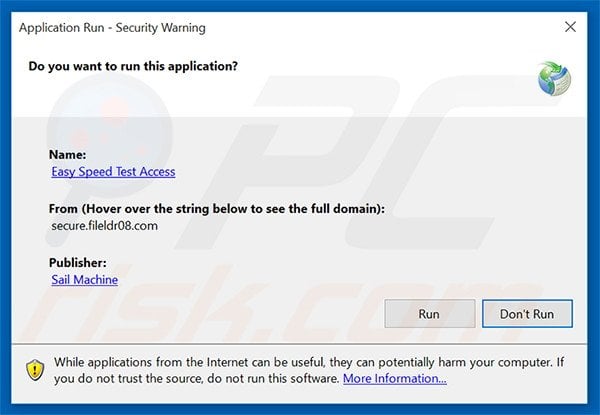 Official Easy Speed Test Access browser hijacker installation setup