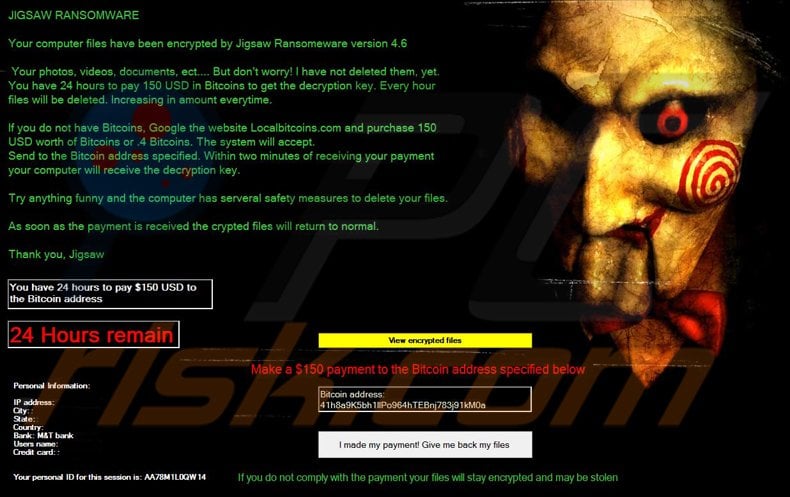 jigsaw ransomware updated version 4.6