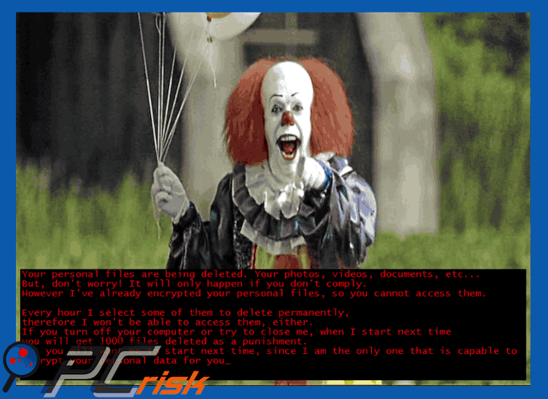 jigsaw ransomware - .beep extension, clown background variant