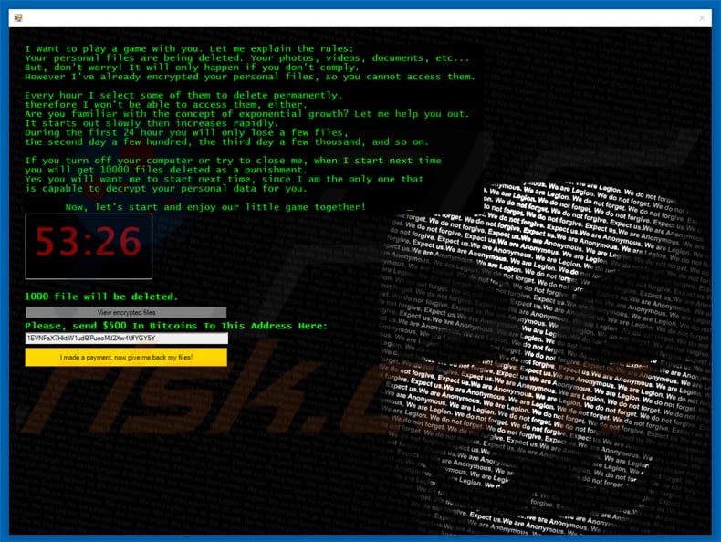 jigsaw ransomware anonymous background