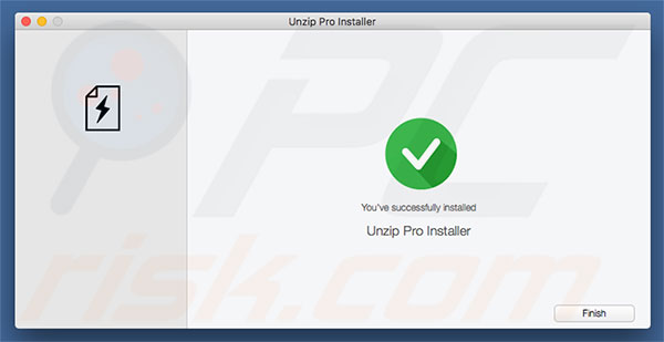 Delusive installer used to promote UnzipPro