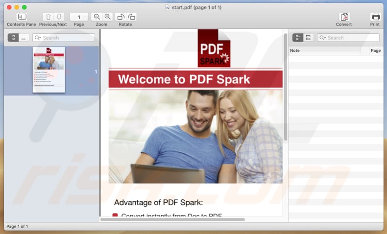 PDFSpark potentially unwanted application