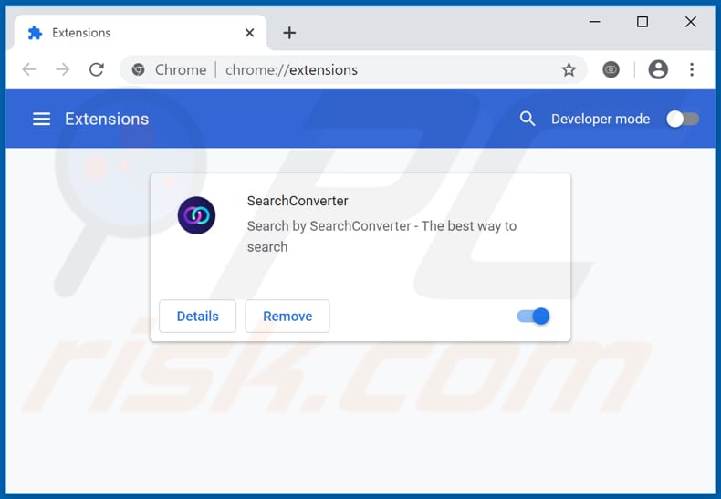 Removing feed.search-converter.com related Google Chrome extensions