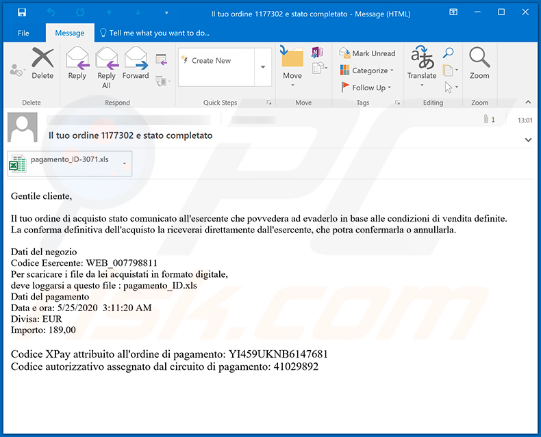 Spam email used to spread Ursnif trojan (2020-05-25)