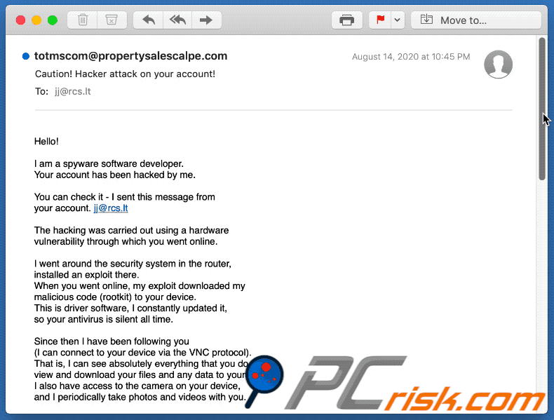 I Am A Spyware Software Developer spam email (2020-08-17)