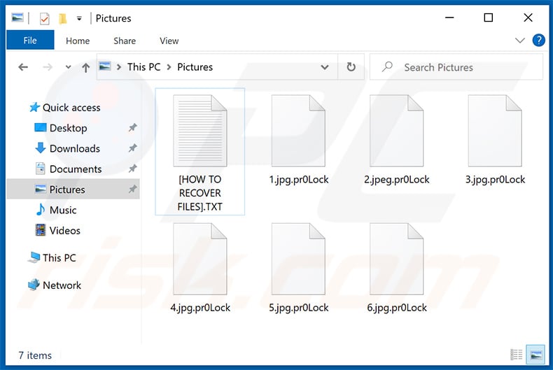 ProLock ransomware encrypted files (.pr0Lock extension)