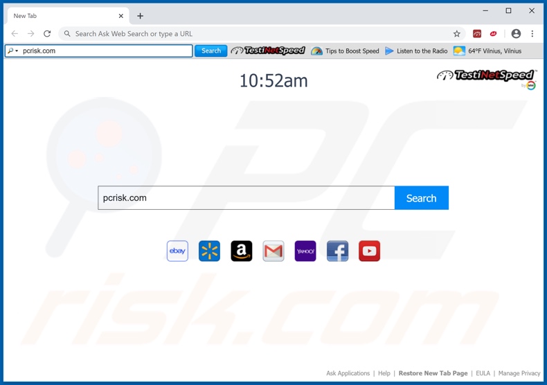 Test iNet Speed browser hijacker