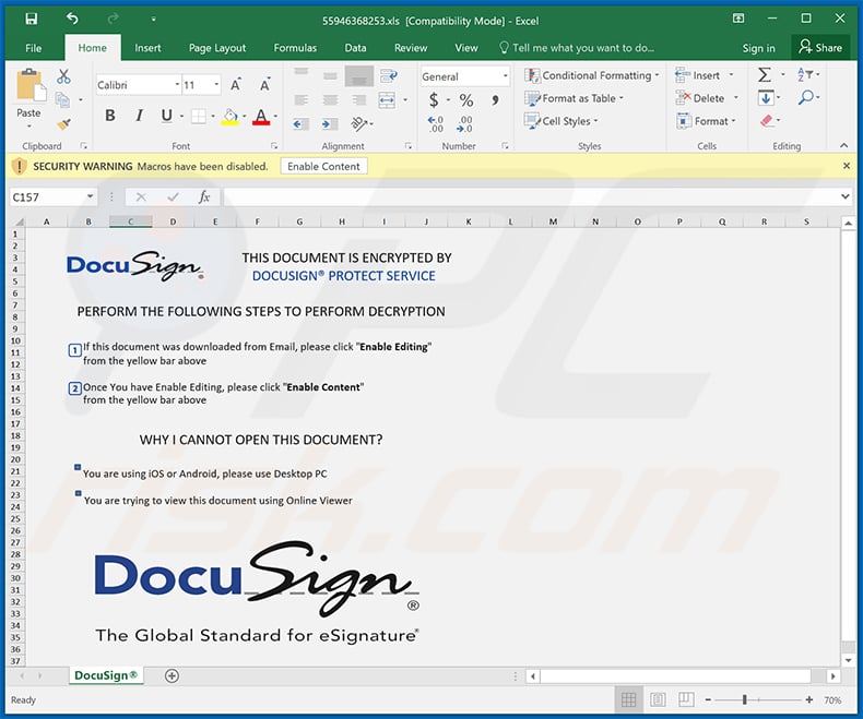 Malicious MS Excel document used to injecet Qakbot trojan into the system