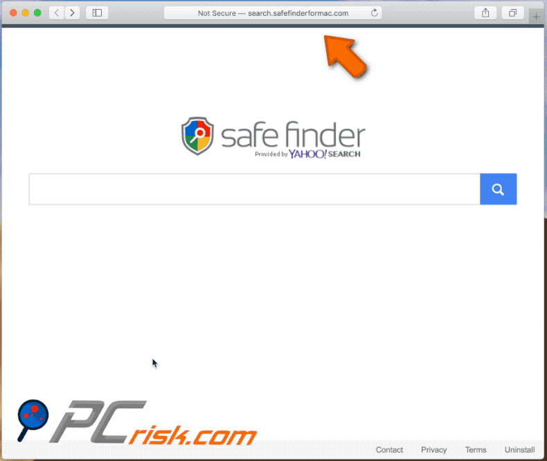 search.safefinderformac.com website redirecting users to search.yahoo.com via feed.chunckapp.com