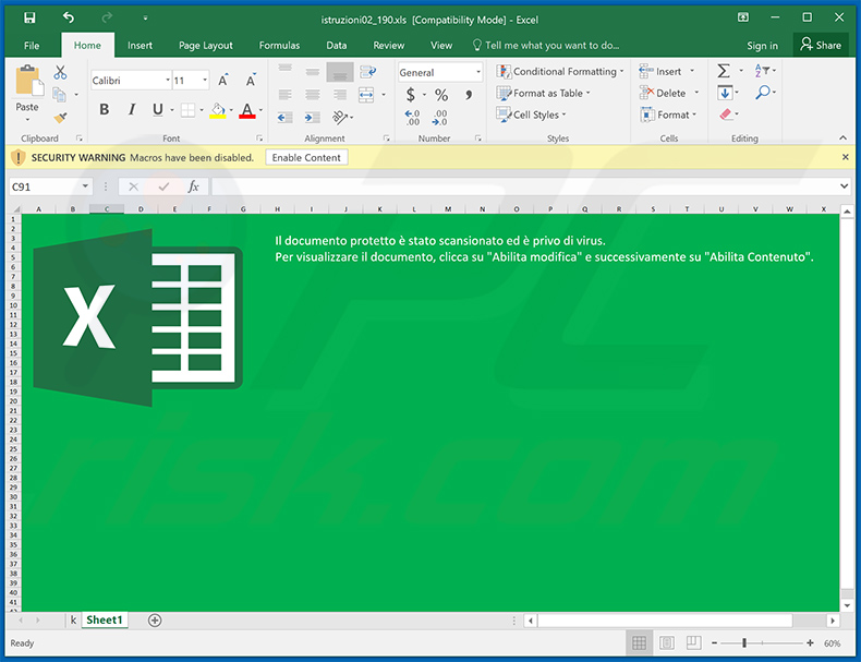 Malicious MS Excel document used to inject Ursnif trojan (2020-11-09)