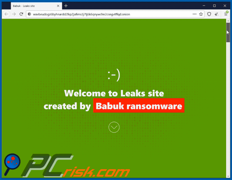 Babuk Locker data leaking site (2021-04-26)
