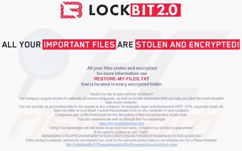 LockBit 2.0 ransomware wallpaper