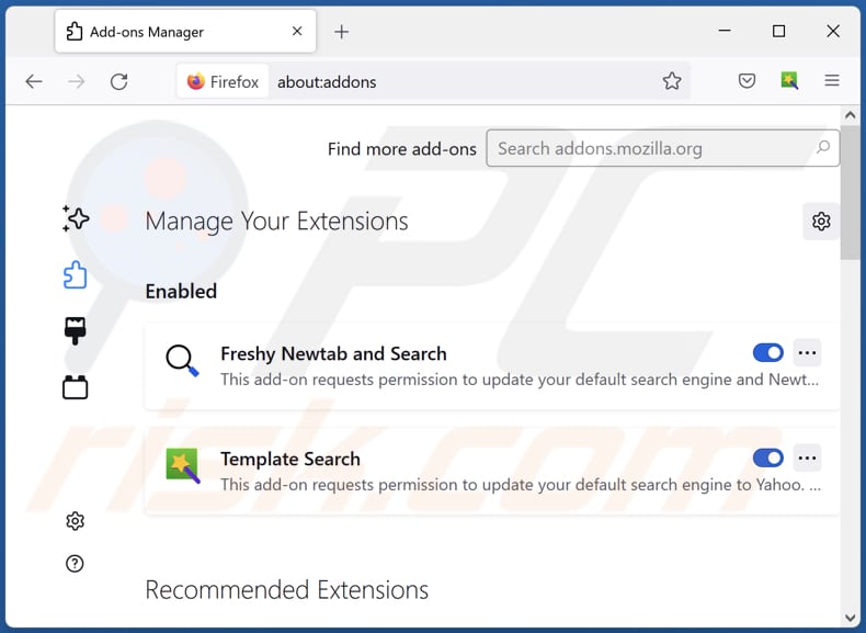 Removing searcheq.com related Mozilla Firefox extensions