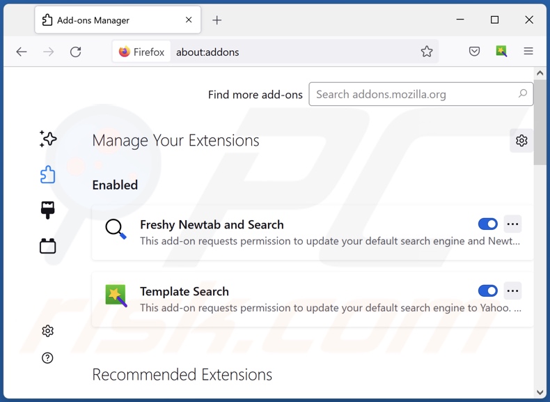 Removing fortsearch.xyz related Mozilla Firefox extensions
