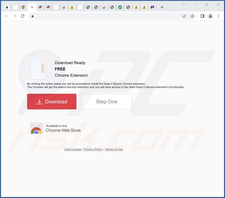 Website used to promote Keep Secure Search browser hijacker