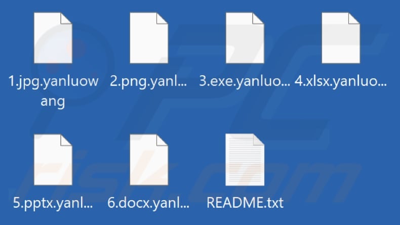 Files encrypted by Yanluowang ransomware (.yanluowang extension)