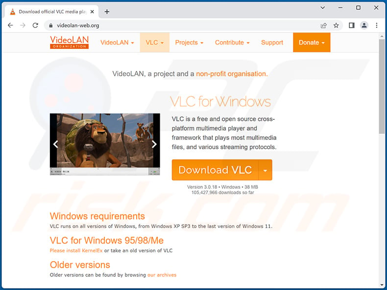 Fake VLC Player download website spreading Lumma stealer