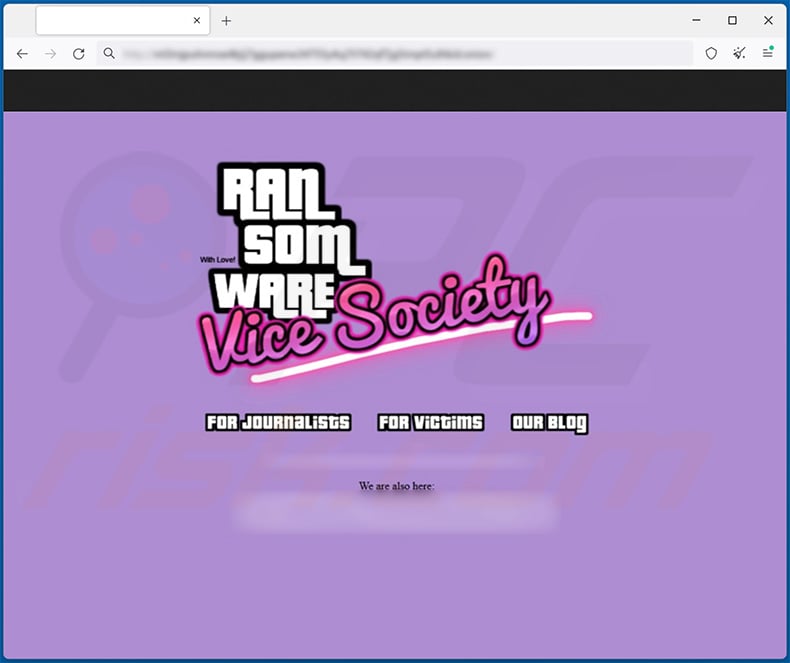 VICE SOCIETY ransomware Tor website