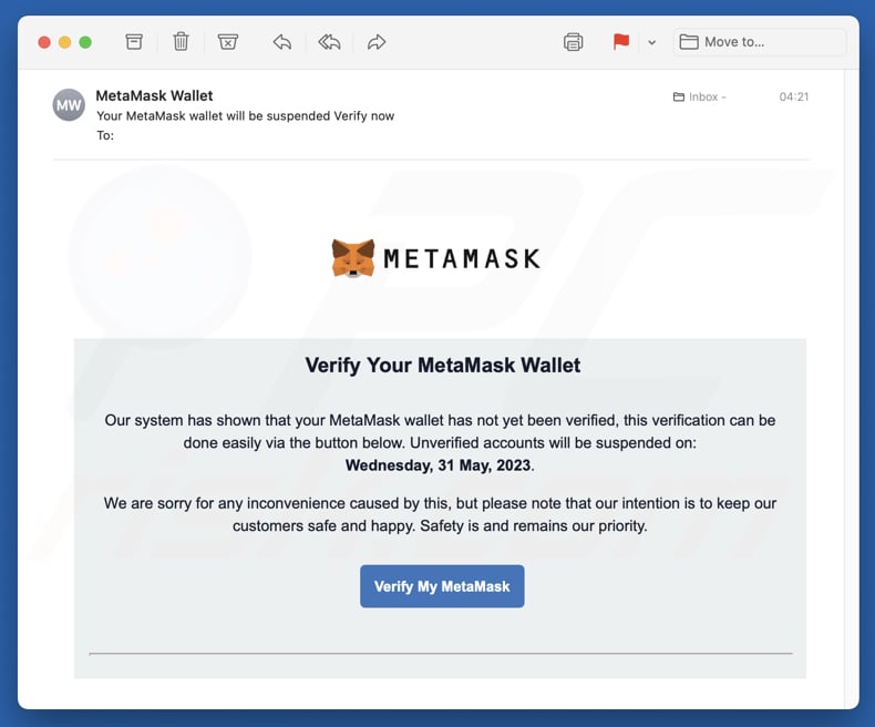 metamask wallet verification scam example 2