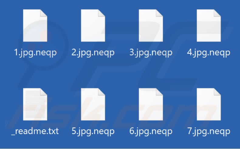 Files encrypted by Neqp ransomware (.neqp extension)