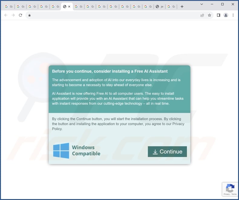 Website used to promote installer containing ChatGPT Check browser hijacker