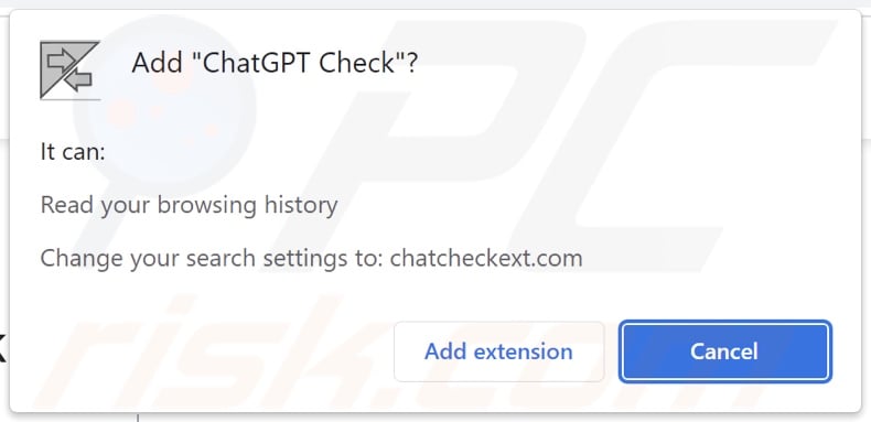 ChatGPT Check browser hijacker asking for permissions