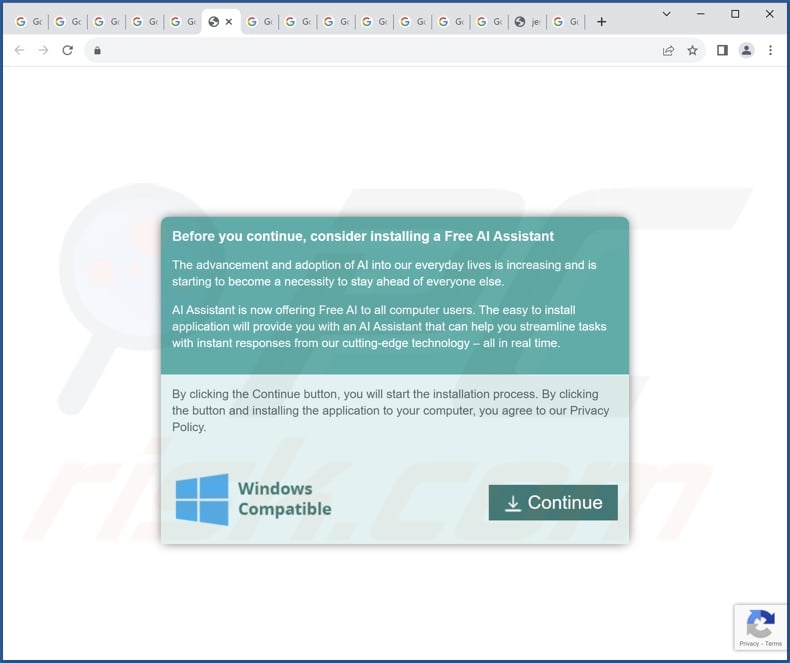 Website promoting a setup containing NXD Fix browser hijacker