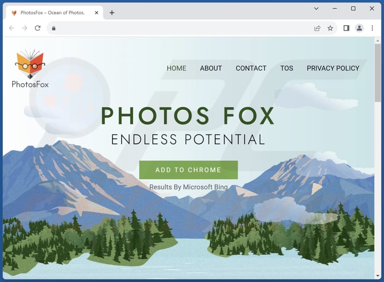 Website used to promote PhotosFox browser hijacker